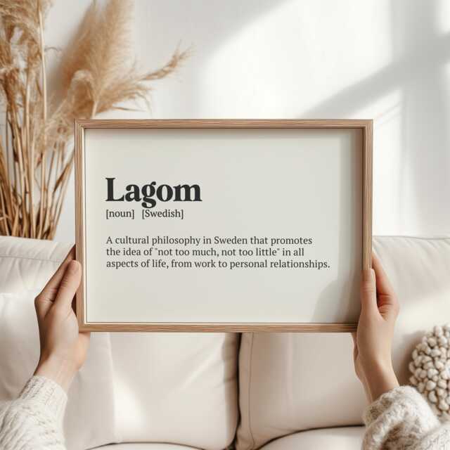 Swedish Art Lagom Poster, Gifts For Families & Friends, Scandinavian Wall Posters, Modern & Sophisticated Art, Cosy Home - image 1