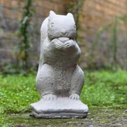 Stone Garden Squirrel Statue Concrete Animal With Pinecone Figurine Outdoor Bumpy Decoration Squirrel Lover Gift Lawn Ornament - thumbnail 3