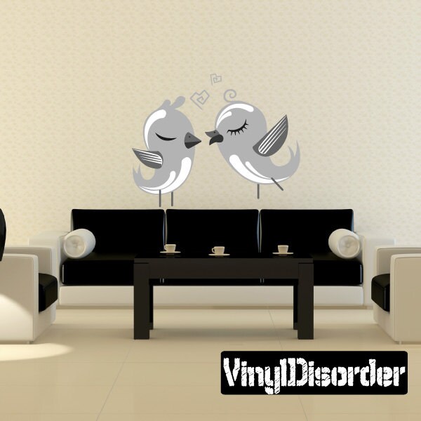 Love Birds Wall Decal - Fabric Vinyl Removable & Reusable Birduscolor009Et