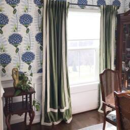 A Pair Of Curtains With Border Trim, Custom Heavy Weight Cotton Blend Living Room Curtains, Drapery Panels, Bedroom - thumbnail 2