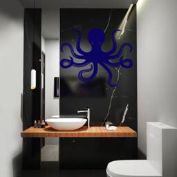 Wall Vinyl Decal Bathroom Decor Octopus Outline Marine Nautical Modern For Living Room - #1061Dz - thumbnail 2