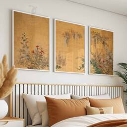 Japanese Set Of 3 Posters, Spring & Summer Flowers Fruits Grasses, Art Print, Oriental Poster Sets, Gift Idea, A1/A2/A3/A4 - thumbnail 2