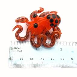 Bright Orange Spotted Octopus Pendant - thumbnail 3