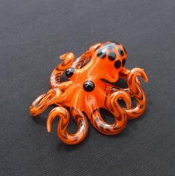 Bright Orange Spotted Octopus Pendant