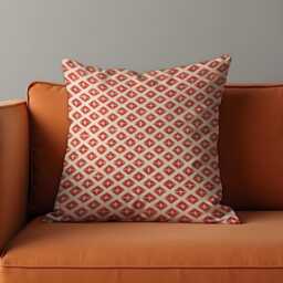 Terracotta Cushion Cover, Rust Geometric Pillowcase, Boho Throw Case, Modern Mid Century Decor