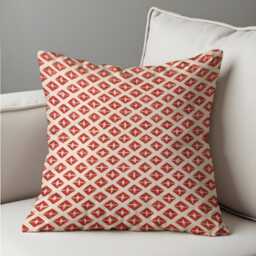 Terracotta Cushion Cover, Rust Geometric Pillowcase, Boho Throw Case, Modern Mid Century Decor - thumbnail 4