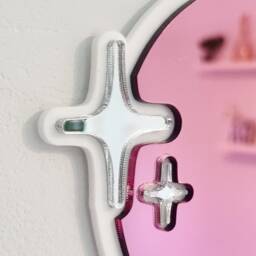 Handmade Pink Heart Wall Mirror Pop Art Dopamine Decor - thumbnail 3