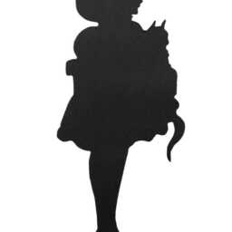 Girl Silhouette -Holding A Cat - Handmade Wood Decoration, Kids Room Decor - Cld23 - thumbnail 2