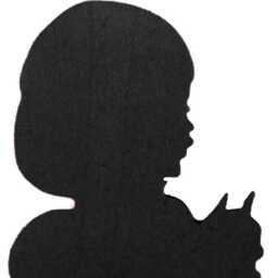 Girl Silhouette -Holding A Cat - Handmade Wood Decoration, Kids Room Decor - Cld23 - thumbnail 3