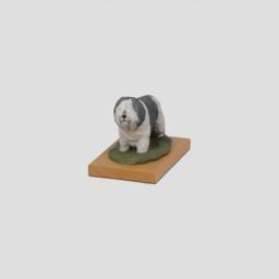 Polish Lowland Sheepdog, Dog Woodenbase Statue, Painted, Limited Edition, Make Your Own Artdog - thumbnail 2