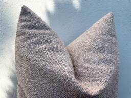 Woven Tweed Pillow Cover Soft Pink Beige Euro Sham, Lumbar Cushion - Duties Paid Usa