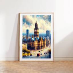 Bradford Poster Prints - Set Of 3 Posters - Watercolour Wall Art Decor Travel England Hanging Artwork Gift UK Painting - thumbnail 3