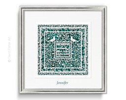 Personalized Priestly Blessing Papercut Bat Mitzvah Gift, Shabbat Prayer Wall Art - thumbnail 1