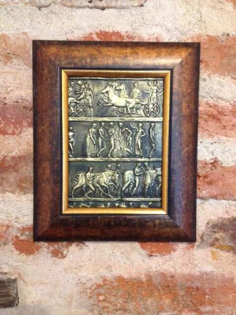 Bronze Bas Relief Ancient Frieze Metal Wall Sculpture - image 1