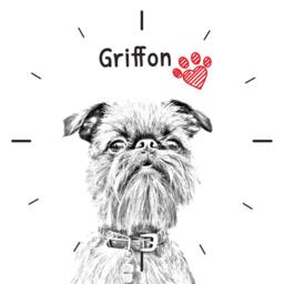 Griffon, Free Standing Mdf Floor Clock With An Image Of A Dog - thumbnail 2