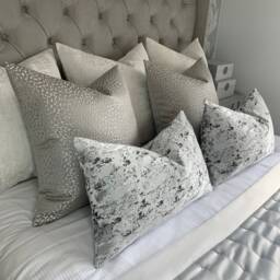 "Handmade Marble Effect Cushion Cover, Black Silver Throw Pillow - 12"" X 20"
