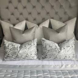 "Handmade Marble Effect Cushion Cover, Black Silver Throw Pillow - 12"" X 20" - thumbnail 4