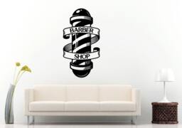Barber Shop Ribbon Around Moving Logo Sign Emblem Window Wall Decal Vinyl Sticker Mural Room Decor L1299 - thumbnail 1
