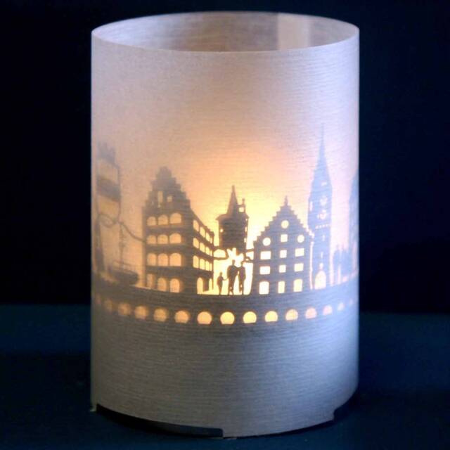 Zug Skyline Shadow Play Candle - Swiss Souvenir Gift - image 1