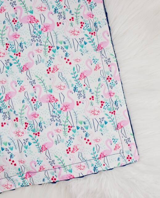 Modern Baby Lovey, Security Blanket, Contemporary Lovey Flamingo Adventure Tropical - image 1