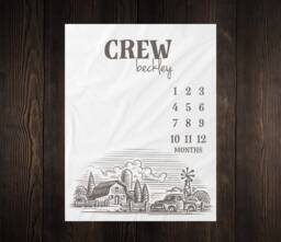Old Truck Milestone Blanket Month Baby Growth Tracker Soft Shower Gift Newborn Boy Watch Me Grow Farmer Country - thumbnail 1