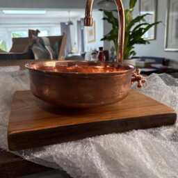 Elm Live Edge Vanity Shelf - Bathroom Sink Rustic Wooden Basin - thumbnail 3