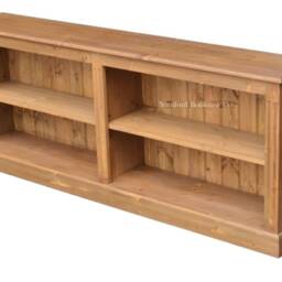 Solid Pine Low Bookcase, 2Ft 6In X 6Ft Adjustable Shelving Unit, Hallway Storage Bookshelves - thumbnail 3