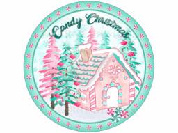 Candy Christmas Wreath Sign, Candy Xmas Merry Wreath, Sign Uk, Metal - thumbnail 1