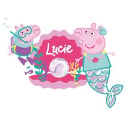 Personalised Peppa Pig Pearl Wall Sticker, Mermaid Decal - thumbnail 2