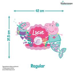 Personalised Peppa Pig Pearl Wall Sticker, Mermaid Decal - thumbnail 3