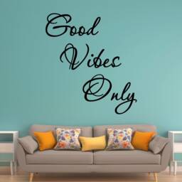 Vwaq Good Vibes Only Vinyl Wall Sticker - Inspiring Decals Quotes, Motivating Art Decor - thumbnail 1