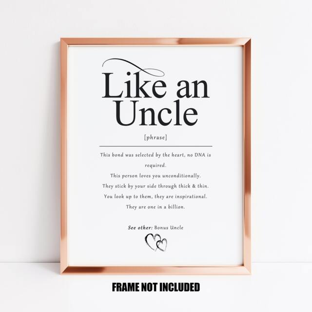 Like An Uncle Definition Art Print, Gift For Bonus Uncle, Godfather, Unbiological Family Gifts - image 1