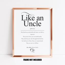 Like An Uncle Definition Art Print, Gift For Bonus Uncle, Godfather, Unbiological Family Gifts - thumbnail 1