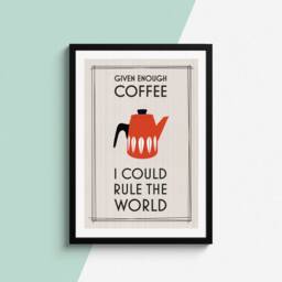 Coffee Retro Kitchen Print, Fun Illustration, Trendy Decor, Lover Wall Art, Quote - thumbnail 2