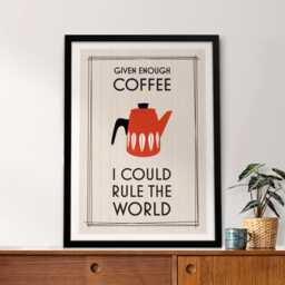 Coffee Retro Kitchen Print, Fun Illustration, Trendy Decor, Lover Wall Art, Quote - thumbnail 1