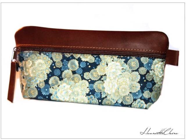 Gold Japanese Pencil Case Leather & Fabric Leather Japan - image 1
