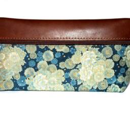 Gold Japanese Pencil Case Leather & Fabric Leather Japan - thumbnail 2