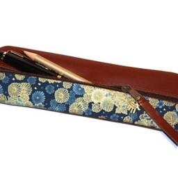 Gold Japanese Pencil Case Leather & Fabric Leather Japan - thumbnail 4