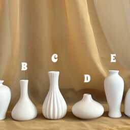 Mini White Ceramic Bud Vase Unique Sculptural Shapes, Minimalist Decor - thumbnail 2