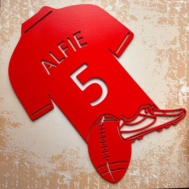 Personalised Rugby Shirt Kids Door Sign - Room D??cor - image 1