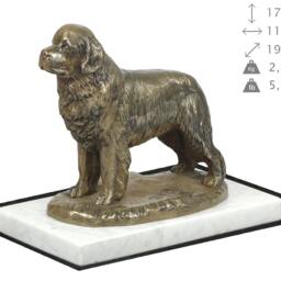 Newfoundland, Dog White Marble Base Statue, Limited Edition, Artdog. Made Of Cold Cast Bronze. Perfect Gift. Limited Edition - thumbnail 4