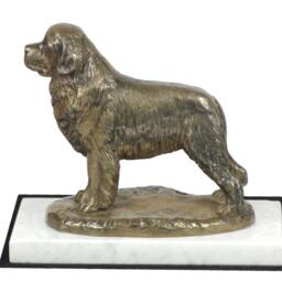 Newfoundland, Dog White Marble Base Statue, Limited Edition, Artdog. Made Of Cold Cast Bronze. Perfect Gift. Limited Edition - thumbnail 2