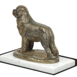 Newfoundland, Dog White Marble Base Statue, Limited Edition, Artdog. Made Of Cold Cast Bronze. Perfect Gift. Limited Edition - thumbnail 3