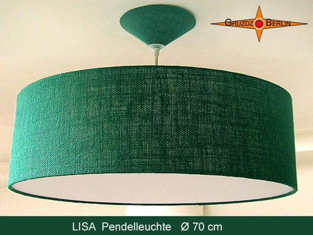 xl Hanging Lamp Jute Green Lisa ??70 cm Pendant Light - image 1