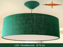 xl Hanging Lamp Jute Green Lisa ??70 cm Pendant Light - thumbnail 1