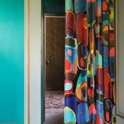 Paint Box Meterware Decorative Upholstery Velvet Fabric Retro Pop Art Pattern Carlucci By Jab - thumbnail 3