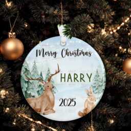 Personalised Kids Christmas Decoration - Grandson Santa Gift Custom Bauble For Boys Stocking Filler Eve Box
