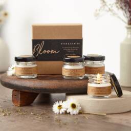 Floral Candle Gift Set, 4 Soy Wax Candles & 8 Melts. Personalised Gift, Birthday Wedding Favour, Thank You - thumbnail 2