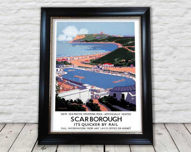 Scarborough Railway Poster Frank Mason Lner Travel Print - Exceptional Quality 230Gsm Framed Unframed Free Standard Delivery - image 1