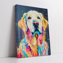 Golden Retriever Fun Animal Dog Pet Lover Abstract Oil Painting Wall Art Framed Canvas Poster Print Home Kitchen Living Room Decor Gifts - thumbnail 2